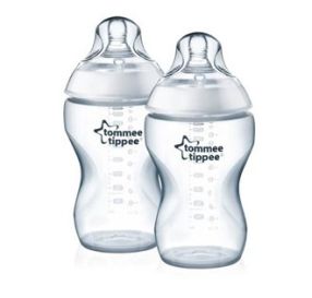 Tommee Tippee זוג בקבוקי האכלה צבע שקוף 340 מ”ל