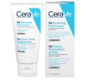 CeraVe Renewing SA Foot קרם רגליים משקם לעור יבש במיוחד, מחוספס וגבשושי 88 מ&#39;&#39;ל