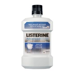 LISTERINE Advanced White שטיפת פה מלבינת שיניים בטעם מנטה נקי 500 מ”ל