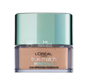 True Match Minerals Skin-Improving Foundation פודרה מינרלית באבקה בגימור מאט גוון creme beige 3.N