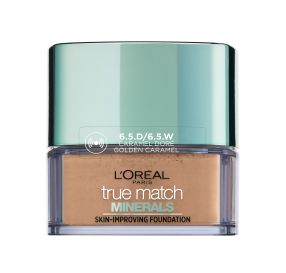 True Match Minerals Skin-Improving Foundation פודרה מינרלית באבקה בגימור מאט גוון golden caramel 6.5D/6.5W