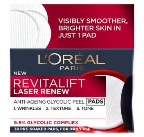 L&#39;Oreal Revitalift Laser Renew  30 פדים לטיפול אנטי אייג&#39;ינג