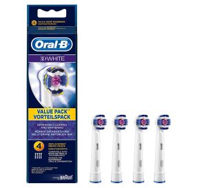 Oral B 3D WHITE ראשי מברשת למברשות השיניים החשמליות של אורל בי - 4 יח&#39;