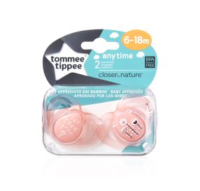 Tommee Tippee זוג מוצצי 6-18 חודשים אני טיים בנות