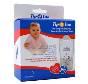 Tip Toe שקיות לאחסון והקפאת חלב אם 25 יחידות