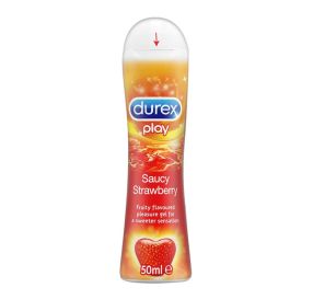 Durex Play Saucy Strawberry ג&#39;ל חושני בטעם תות 50 מ&#39;&#39;ל