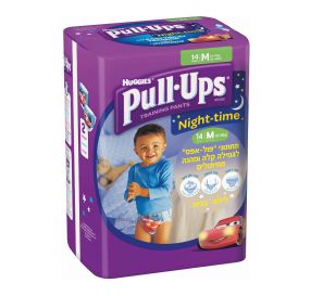 Huggies Pull-Ups Night-time תחתוני גמילה מידה M משל 10-18 ק&#39;&#39;ג 14 יח&#39;