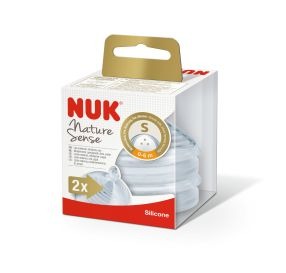 NUK Nature Sense S פטמה סיליקון עם פתחי הזנה מרובים 0-6 חודשים 2 יחידות 723