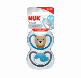 NUK Space מוצץ בעיצוב חיות 0-6 חודשים-פנדה ונמר