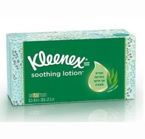 Kleenex Sooting Lotion מגבוני אף קלינקס תלת שכבתי - 120 יח&#39;