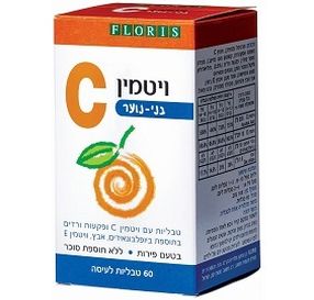 Bigger ויטמין C בטעם פירות לבני נוער בתוספת ביופלבנואידים, ויטמין E ואבץ 60 טבליות לעיסה