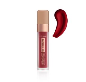 L&#39;Oreal Les Chocolats Ultra Matte Liquid Lipstick שפתון עמיד נוזלי עם גימור מאט גוון tasty ruby 864